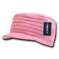 Gi Cadet Army Military Flat Top Beanies Caps Hats Ribbed Knit Visor Ski-Pink-
