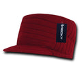 Gi Cadet Army Military Flat Top Beanies Caps Hats Ribbed Knit Visor Ski-Red-
