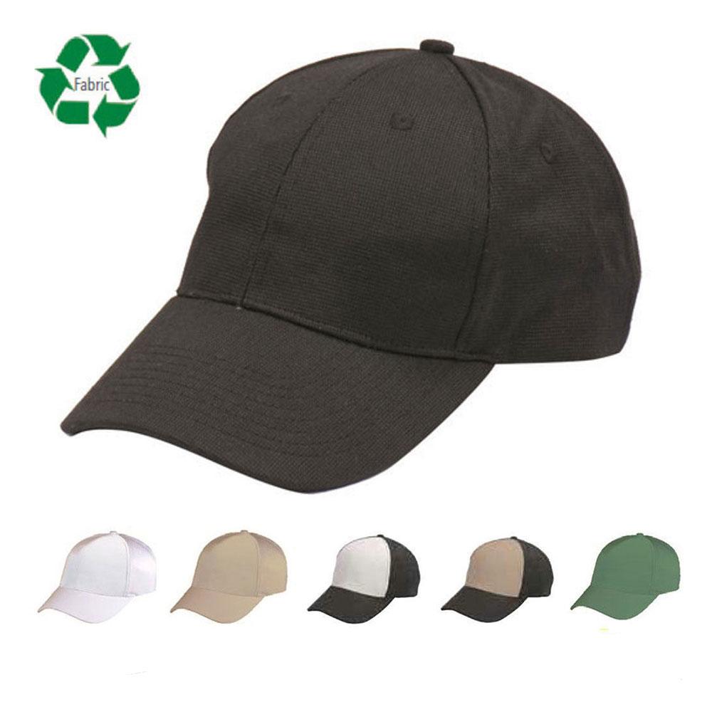 6 Panel Baseball Hats Caps Hook And Loop Closure Eco Friendly-BLACK-
