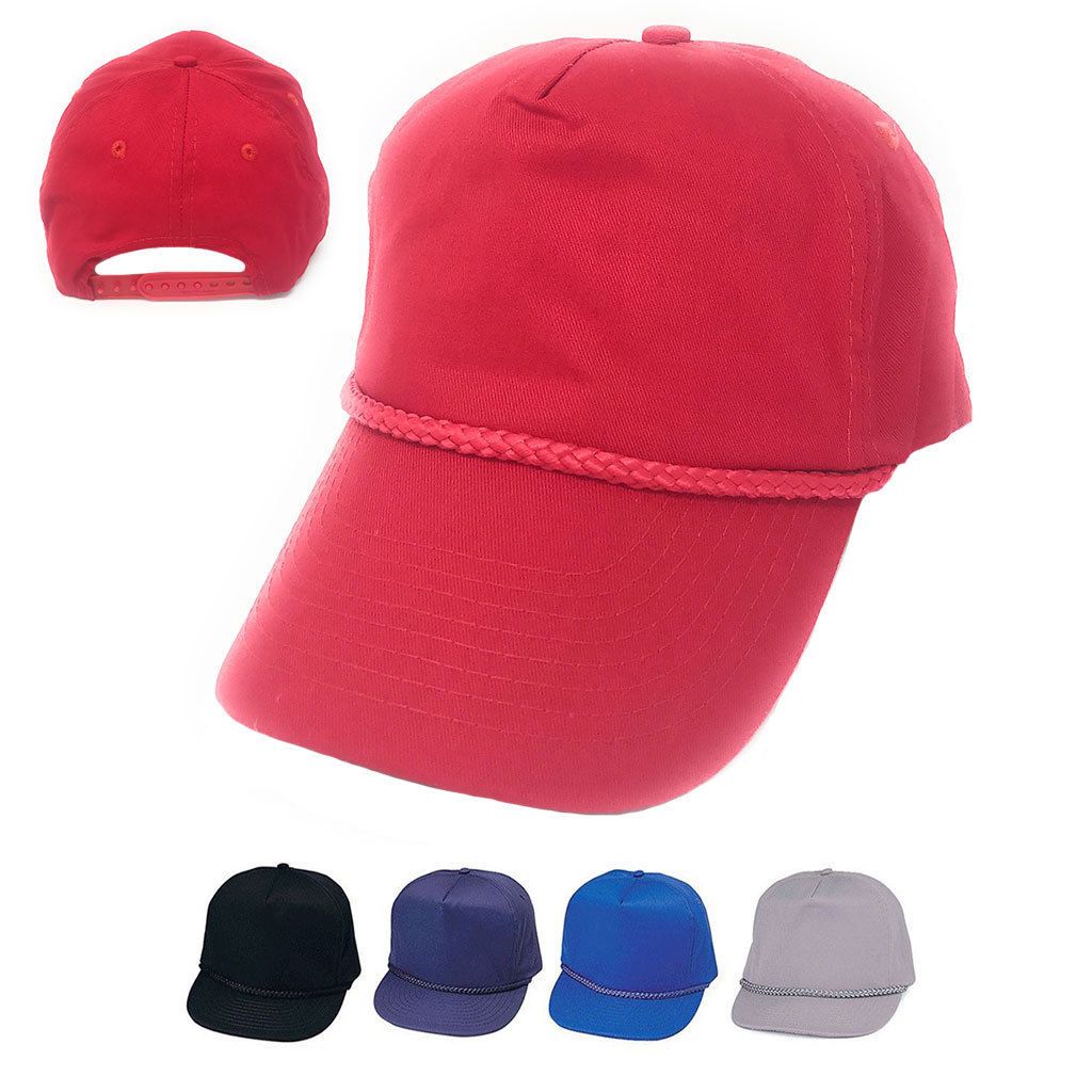 Boys Girls Kids Youth Size Cotton Twill 5 Panel Baseball Hats Caps-ROYAL-
