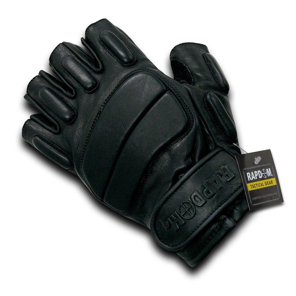 Half Finger Riot Tactical Patrol Army Military Black Gloves-Small-