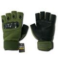Half Finger Tactical Hard Knuckle Combat Patrol Mout Gloves-Olive-Small-