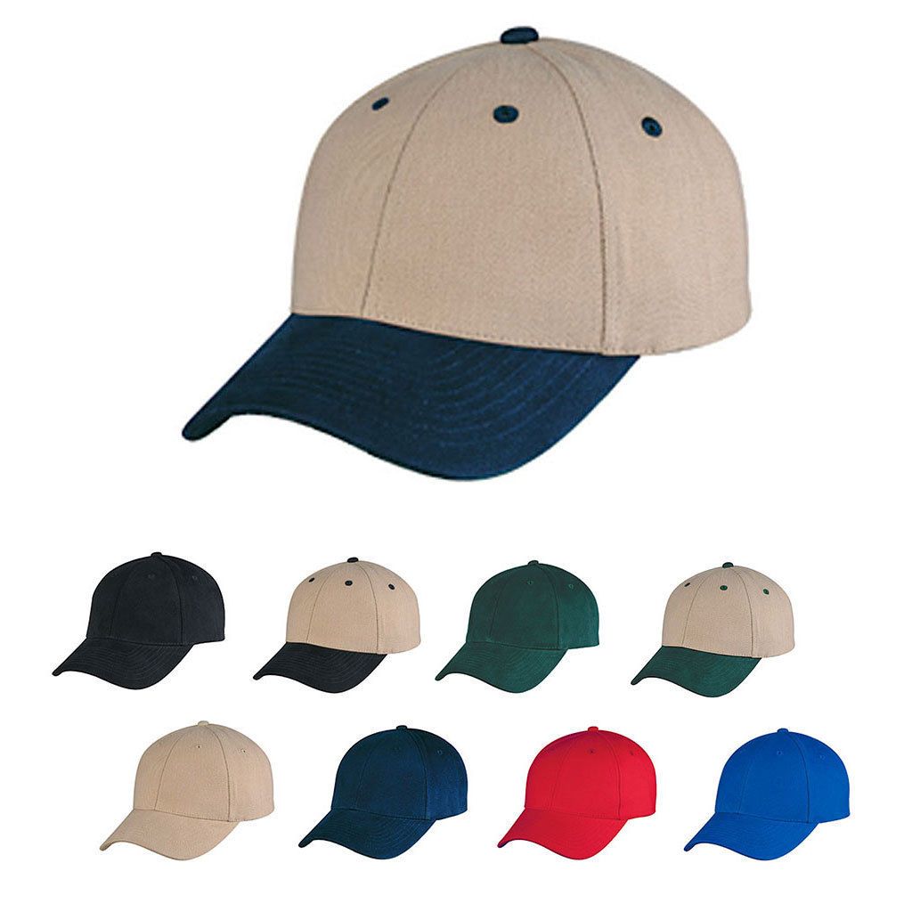Heavy Brushed Cotton 6 Panel Low Crown Plain Solid Two Tone Baseball Caps Hats-ROYAL-