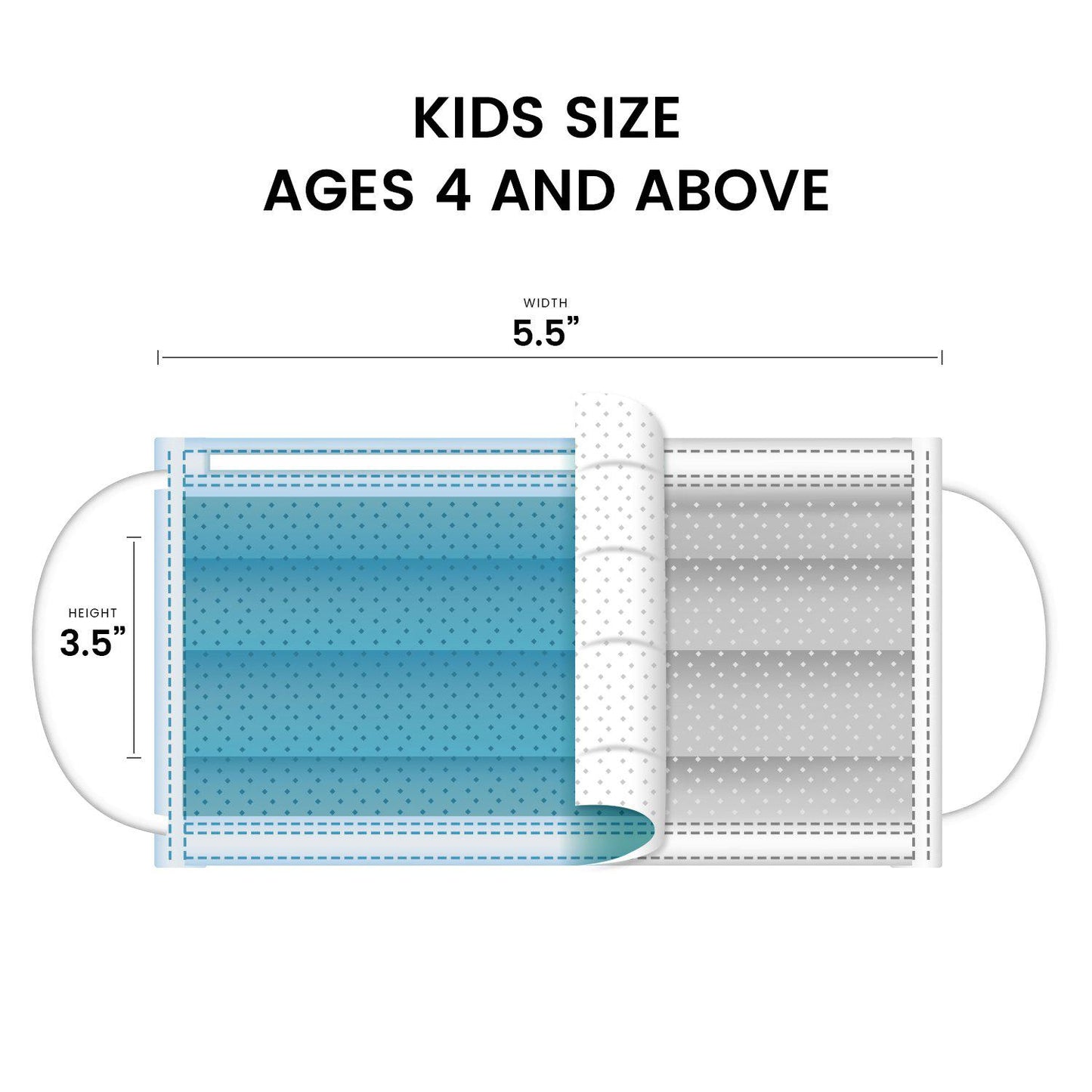 AMLIFE Kids Size Face Masks Youth Children Boys Girls Youth Mask Made in USA Imported Fabric-10 Pack-