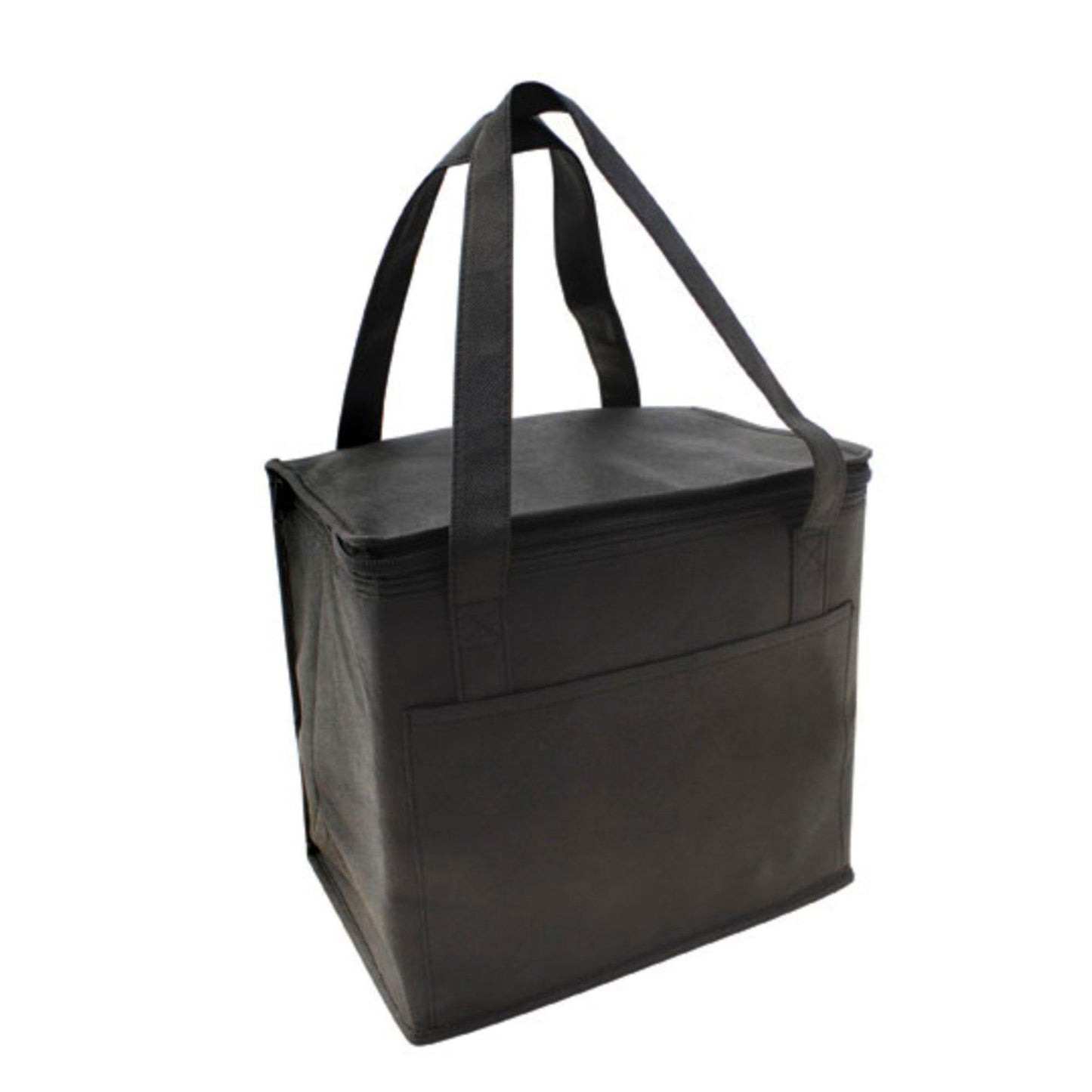 Insulated Cooler Lunch Box Bag With Foil Lining Food Water Drinks Picnic 11 X 10inch-BLACK-