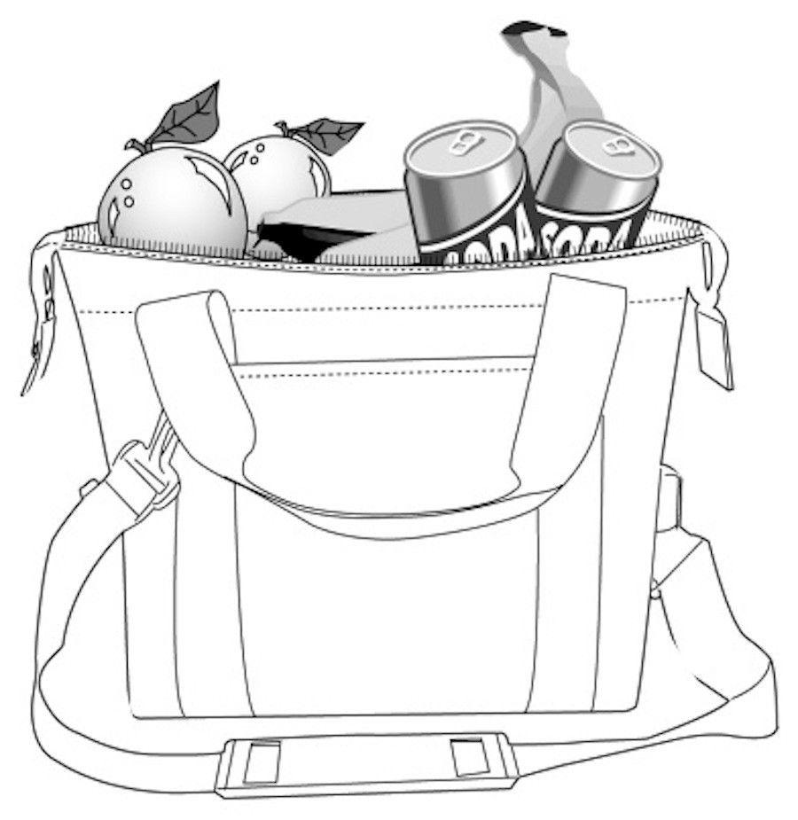 Wide Mouth Insulated Cooler Lunch Box Bags Picnic Beer Drink Water 14 x11-3/4inch-RED-