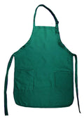 Full Adult Size Bib Aprons With 2 Waist Pockets Plain Solid Colors Kitchen Cook Chef Waiter Crafts Garden-DARK GREEN-