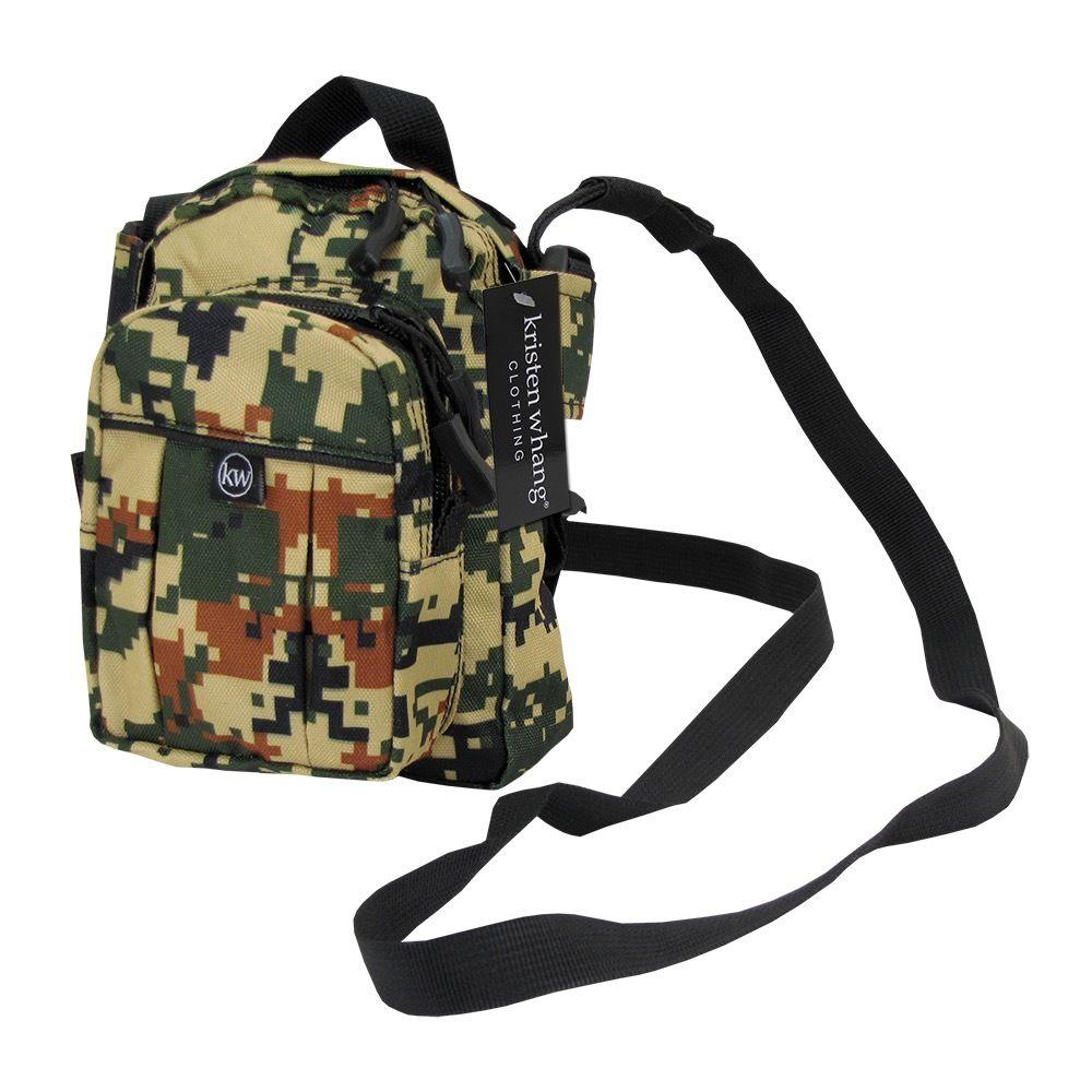 Kristen Whang Nylon Mini Small 2 Zip Pockets Adjustable Straps Bags Backpack-Lepoard-