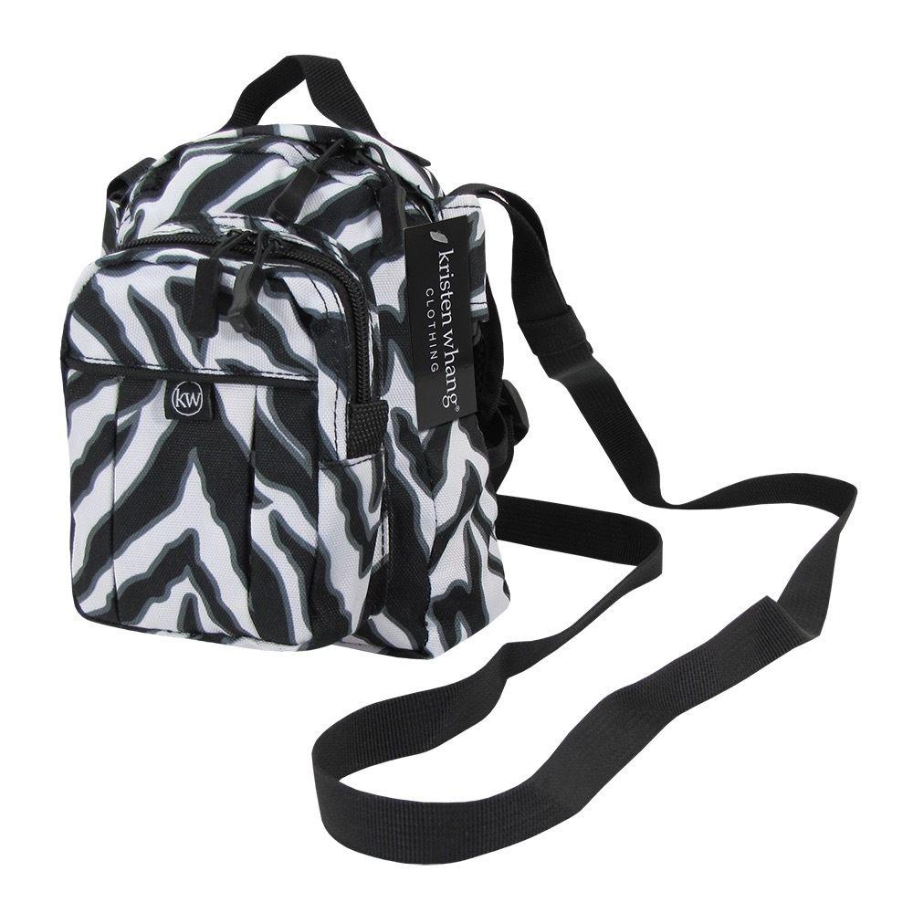Kristen Whang Nylon Mini Small 2 Zip Pockets Adjustable Straps Bags Backpack-Lepoard-