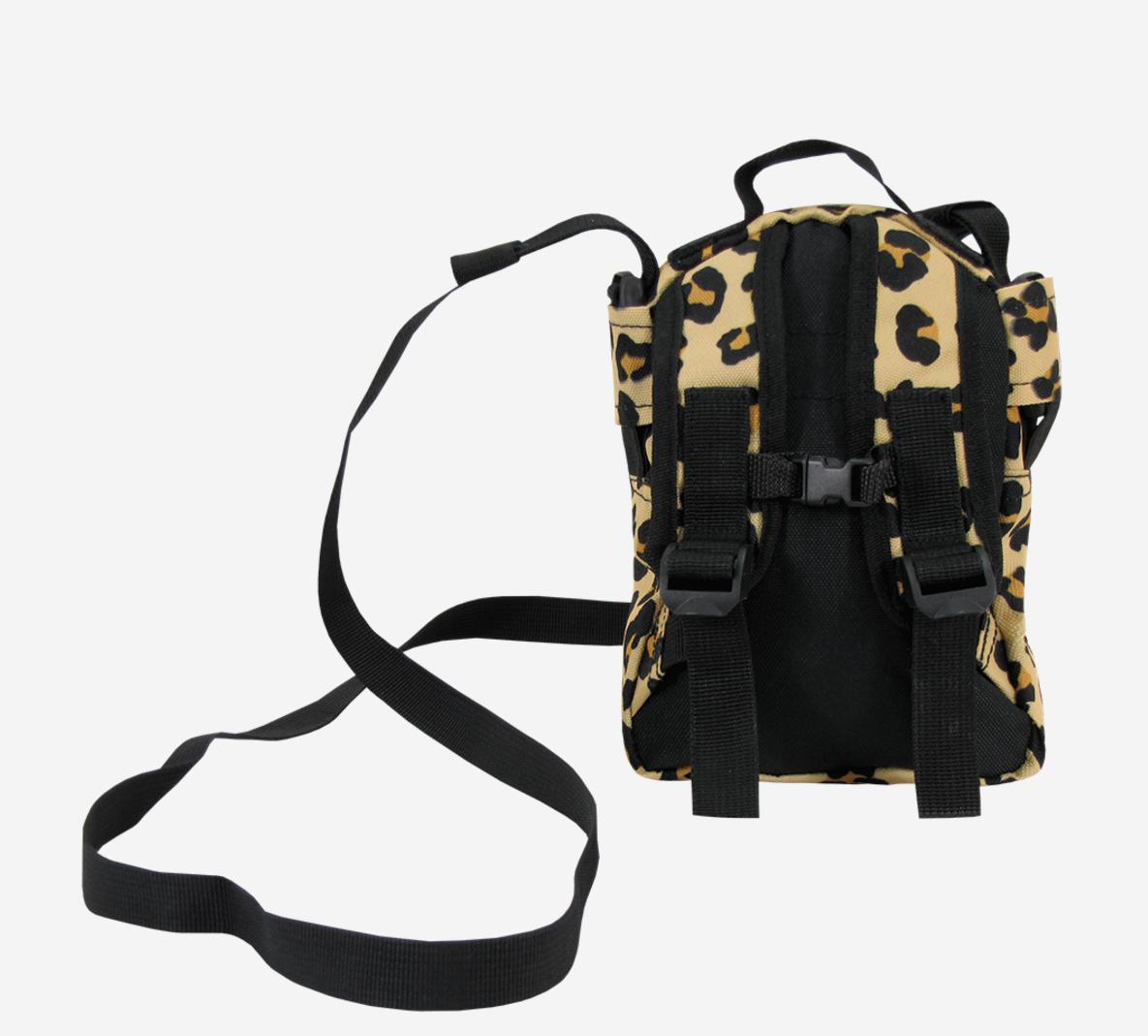 Kristen Whang Nylon Mini Small 2 Zip Pockets Adjustable Straps Bags Backpack-Lepoard-