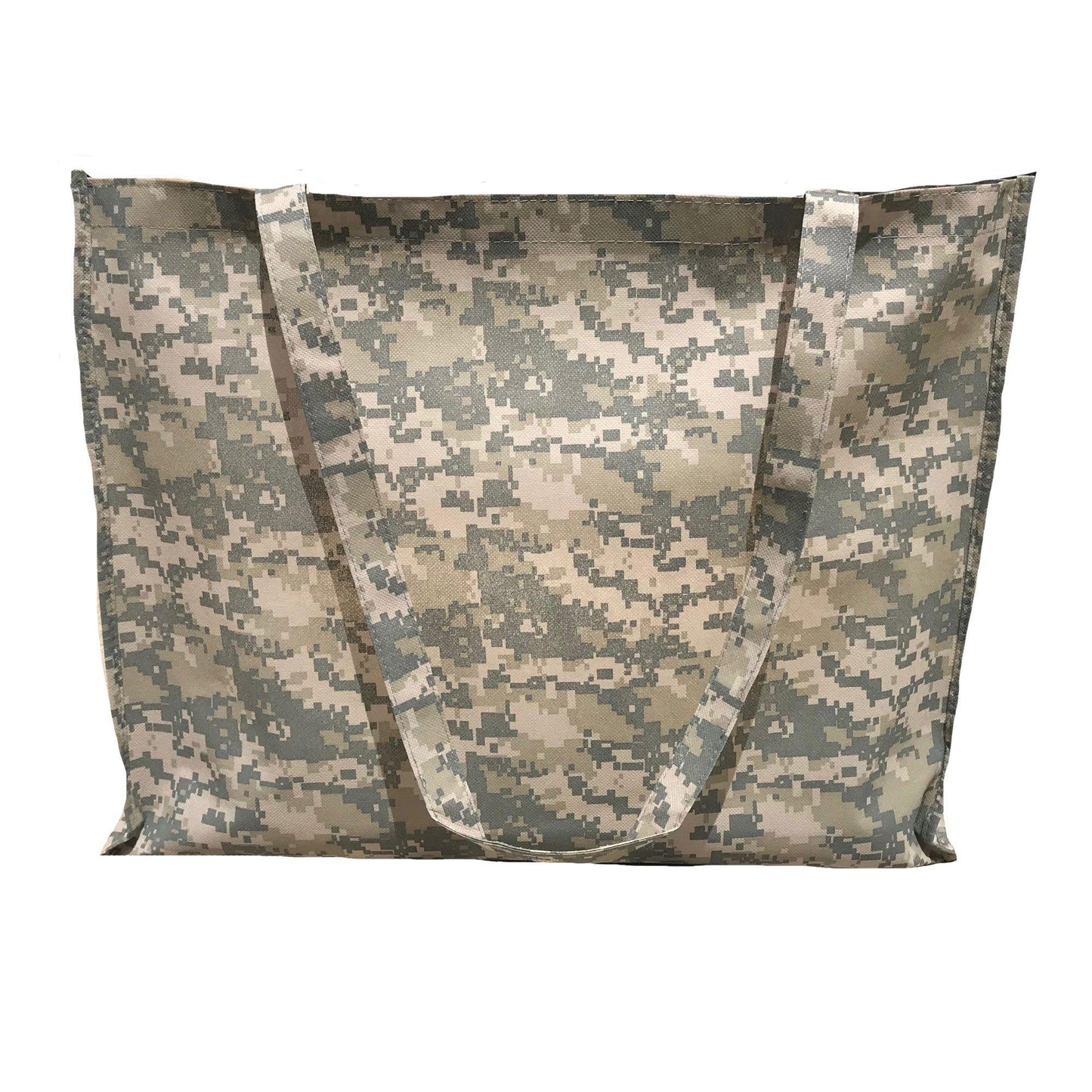 Large Reusable Grocery Shopping Totes Bags Gusset Digital Camo Camouflage 20X16inch-
