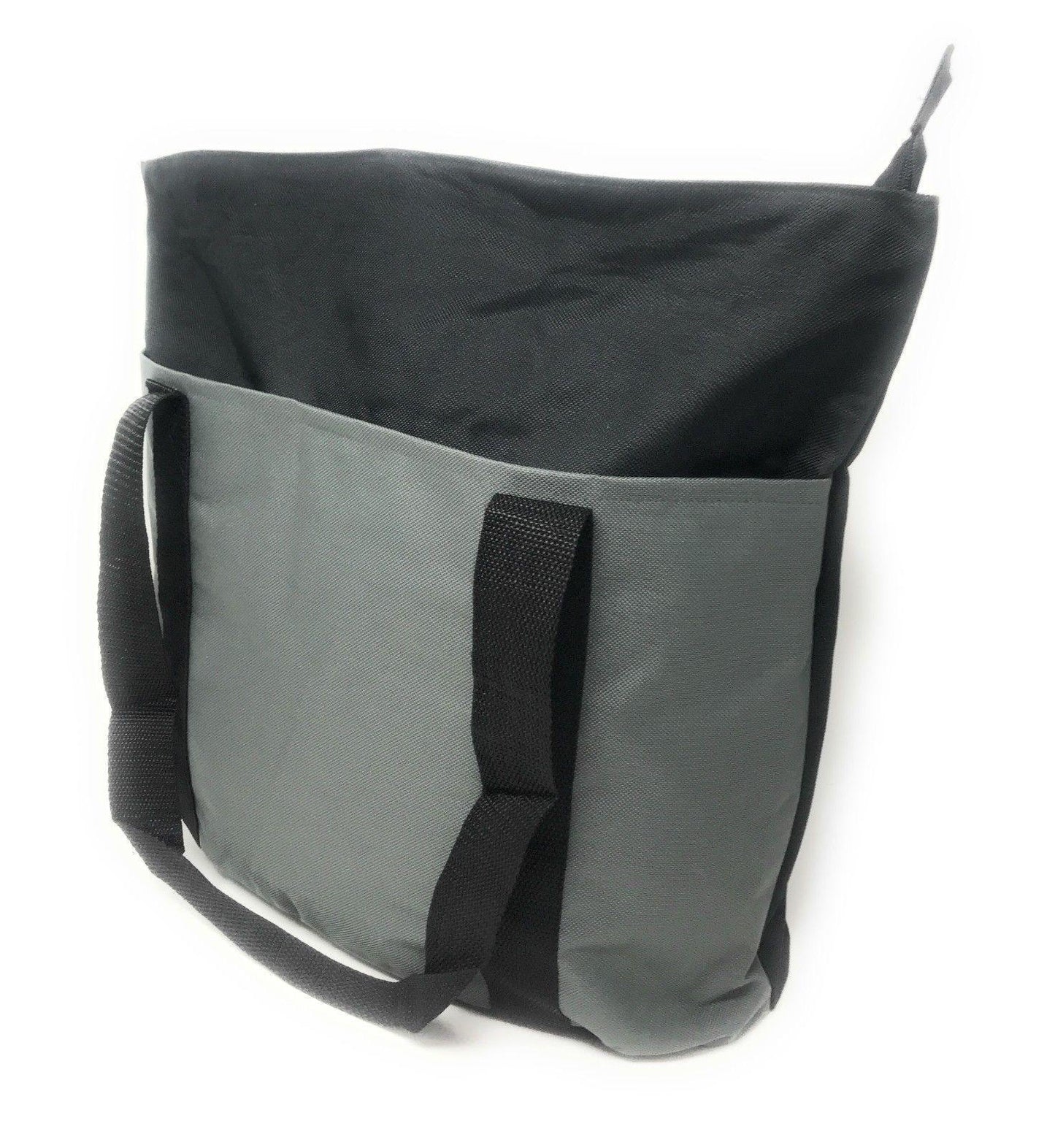 Large Big Reusable Grocery Shopping Bags Totes Outer Pocket Zippered Gym Travel-Royal / Black-