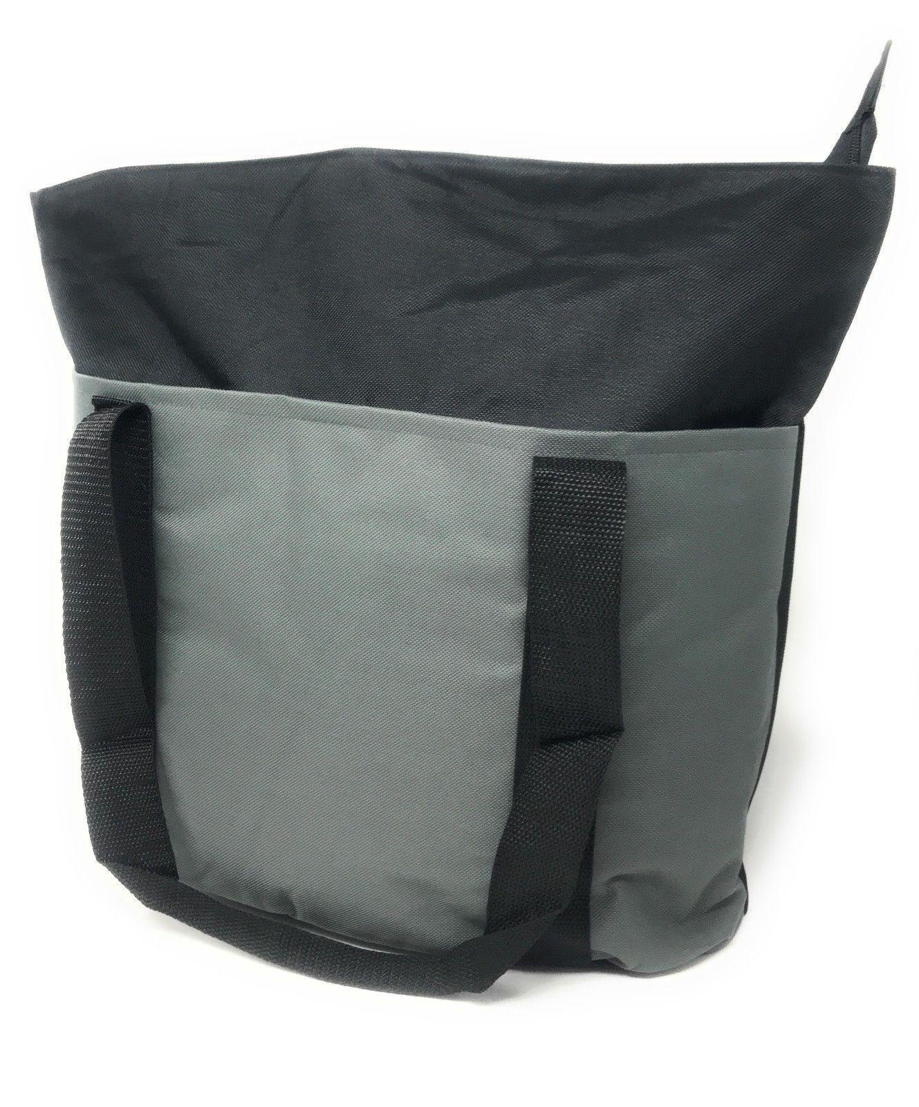 Large Big Reusable Grocery Shopping Bags Totes Outer Pocket Zippered Gym Travel-Royal / Black-