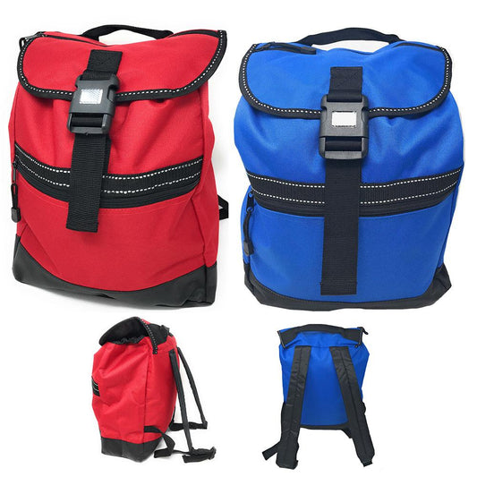 Reflective Backpack Rucksack Bags Drawstrings School Books Travel Work 12 x14inch-ROYAL/BLACK-