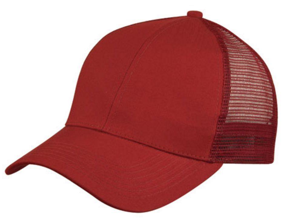 Light Weight Brushed Cotton Mesh Trucker Baseball Hats Caps Snap Closure-MAROON-