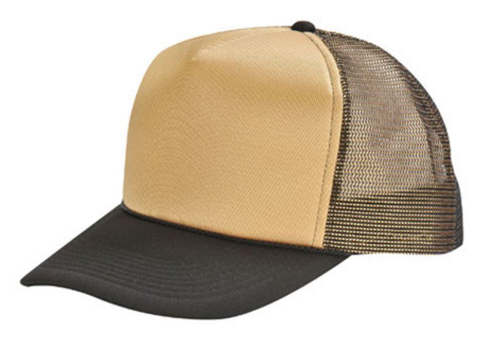 Luminescent Mesh Back Two Tone Trucker Baseball Caps Hats Unisex-BLACK/GOLD-