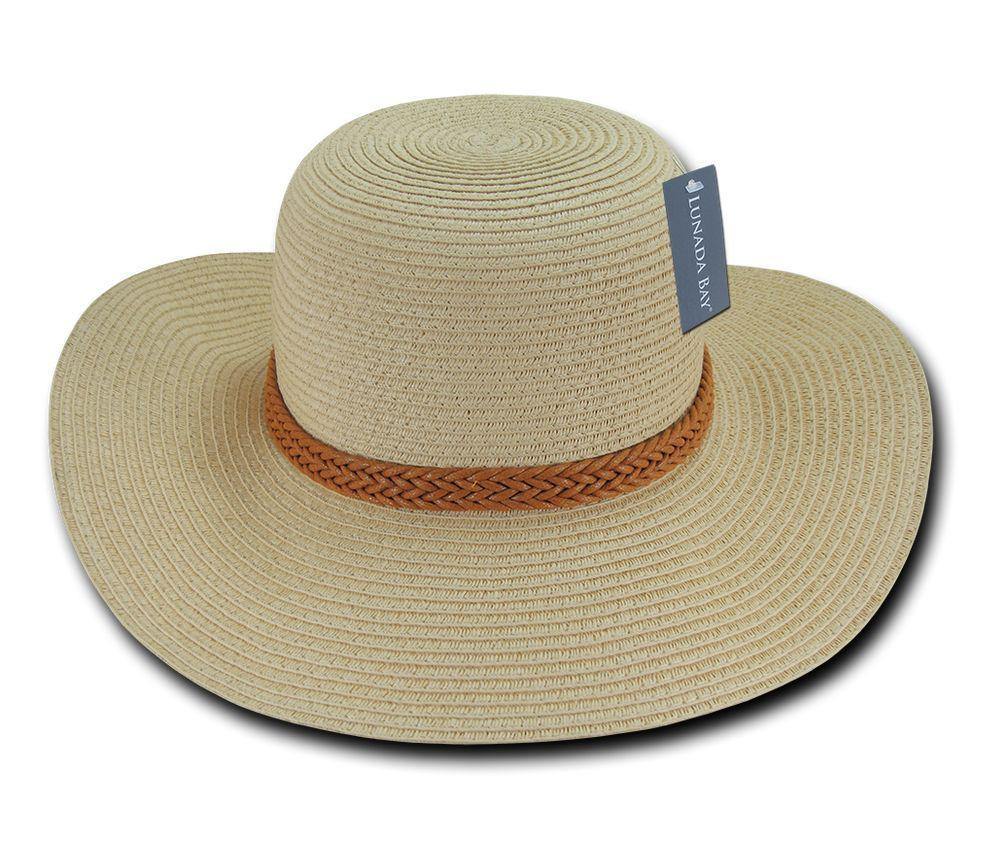 Lunada Bay Braid Sun Summer Beach Paper Straw For Women Hats Wide Brim-