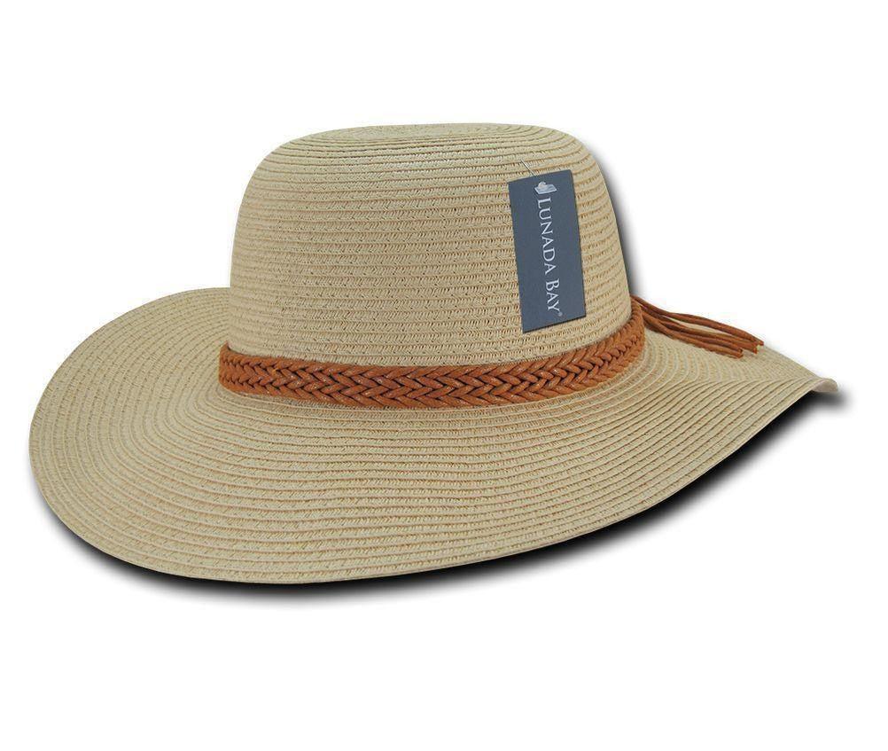 Lunada Bay Braid Sun Summer Beach Paper Straw For Women Hats Wide Brim-