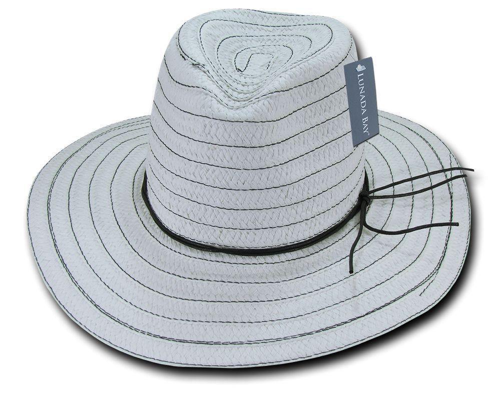 Lunada Bay Braid Sun Summer Beach Shade Paper B&W Straw Women Hats Wide Brim-