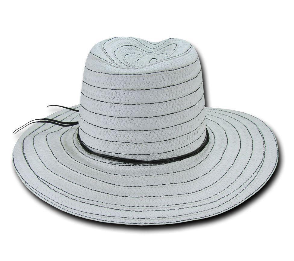 Lunada Bay Braid Sun Summer Beach Shade Paper B&W Straw Women Hats Wide Brim-