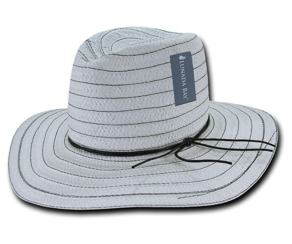 Lunada Bay Braid Sun Summer Beach Shade Paper B&W Straw Women Hats Wide Brim-