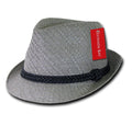 Lunada Bay Paper Straw Fedora Braided Hatband Caps Hats Paper Straw Unisex-Dark Grey-Small/Medium-