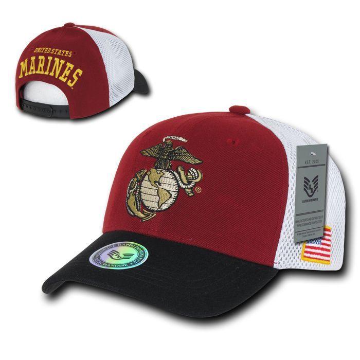 Military Air Force Army Cg Marines Navy Patriotic USA Flag Cotton Mesh Hats Caps-Air Force Wing-