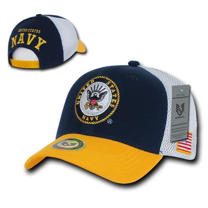 Military Air Force Army Cg Marines Navy Patriotic USA Flag Cotton Mesh Hats Caps-Air Force Wing-