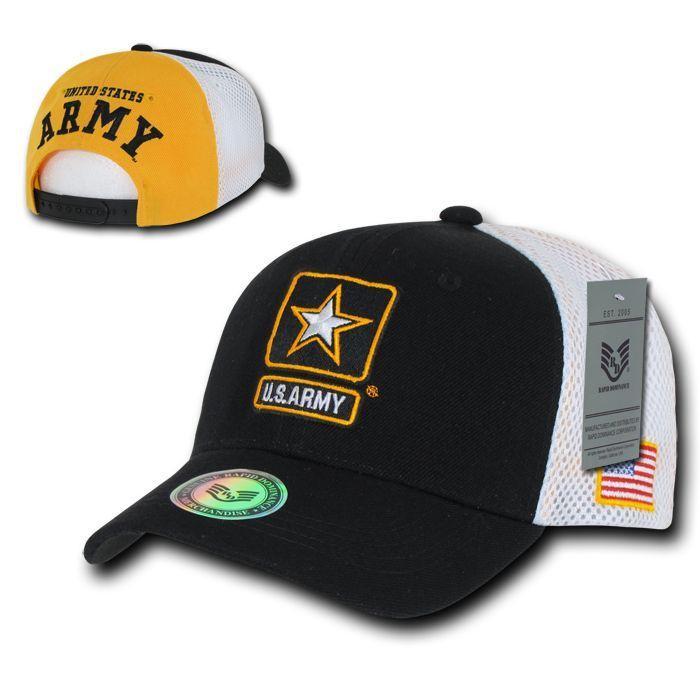 Military Air Force Army Cg Marines Navy Patriotic USA Flag Cotton Mesh Hats Caps-Air Force Wing-