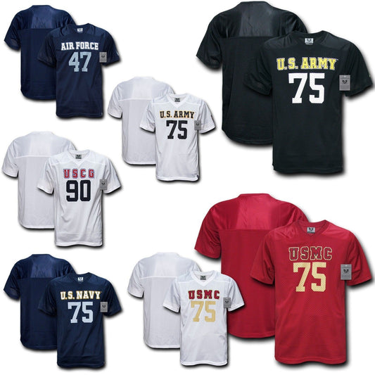 Military Air Force Army Cg Navy Marines Sports Practice Baseball Football Jersey-Air Force - Navy-Small-S19