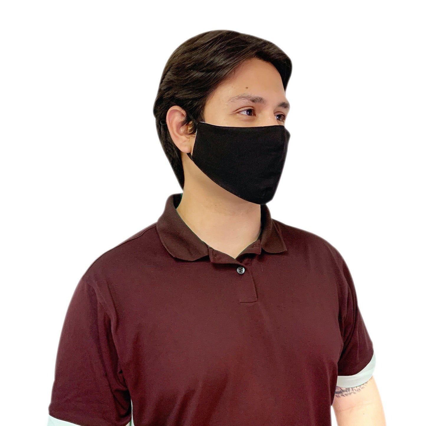 Cotton Face Mask 4 Pack Cloth Masks Multi Color for Mouth Nose Washable Reusable Double Layer Adjustable Unisex-Black/Grey/Blue/Ivory-