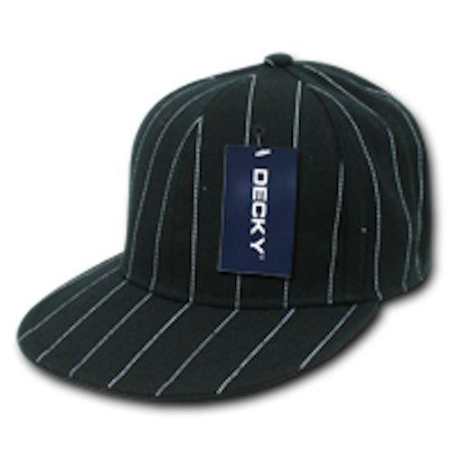 Decky Pin Striped Pinstriped Fitted Flat Bill Baseball Hats Caps-Khakhi-6 7/8-