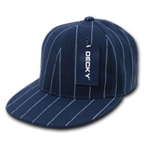 Decky Pin Striped Pinstriped Fitted Flat Bill Baseball Hats Caps-Khakhi-6 7/8-