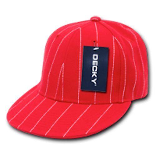 Decky Pin Striped Pinstriped Fitted Flat Bill Baseball Hats Caps-Khakhi-6 7/8-