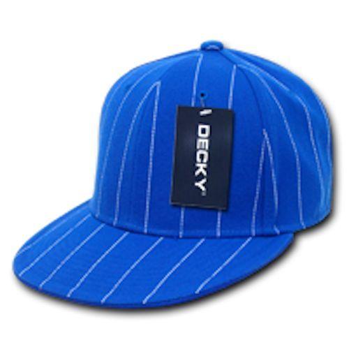 Decky Pin Striped Pinstriped Fitted Flat Bill Baseball Hats Caps-Khakhi-6 7/8-