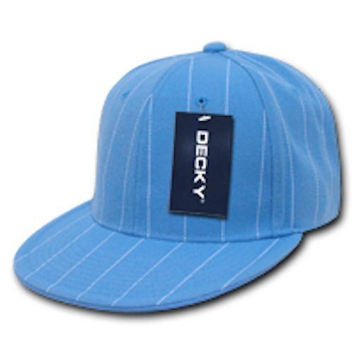 Decky Pin Striped Pinstriped Fitted Flat Bill Baseball Hats Caps-Khakhi-6 7/8-