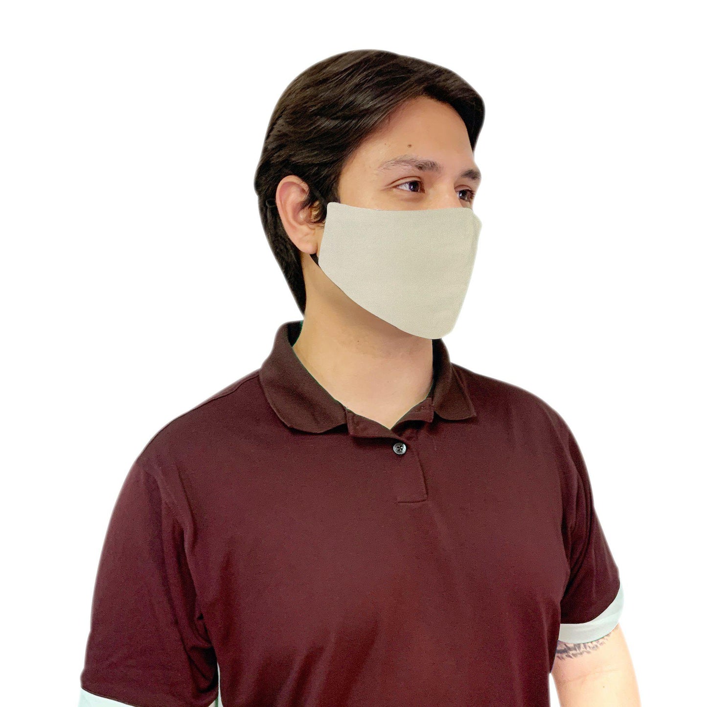 Cotton Face Mask 4 Pack Cloth Masks Multi Color for Mouth Nose Washable Reusable Double Layer Adjustable Unisex-Black/Grey/Blue/Ivory-