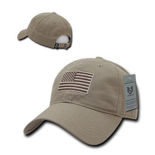 Patriotic USA American Team Tonal Flag Washed Cotton Polo Dad Caps Hats-Black-