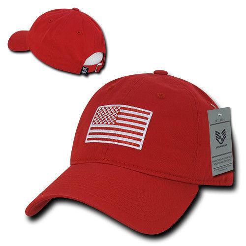 Patriotic USA American Team Tonal Flag Washed Cotton Polo Dad Caps Hats-Black-