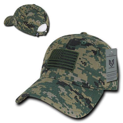 Patriotic USA American Team Tonal Flag Washed Cotton Polo Dad Caps Hats-Black-