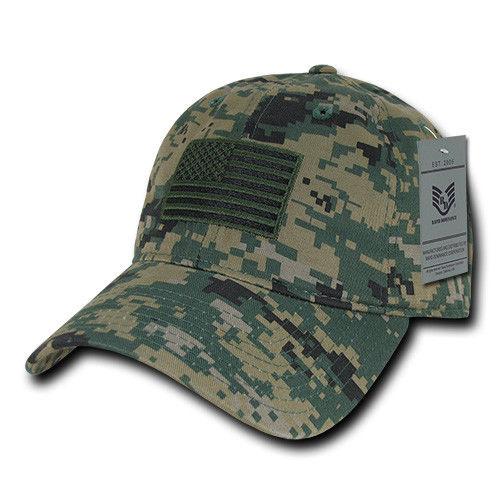 Patriotic USA American Team Tonal Flag Washed Cotton Polo Dad Caps Hats-MCU-