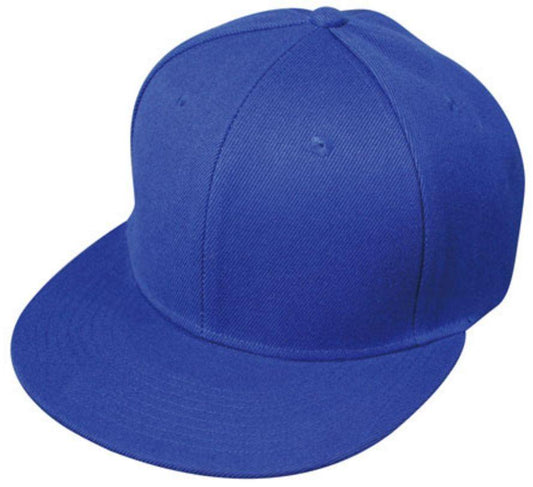 Plain Blank Solid Two Tone Retro Flat Bill Vintage 6 Panel Baseball Hats Caps-ROYAL-