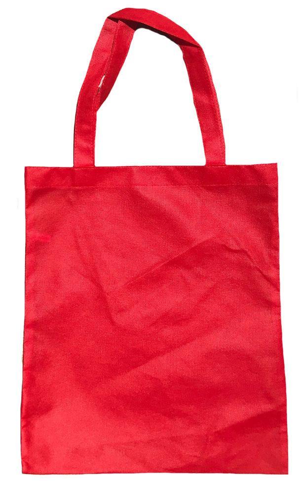 Plain Reusable Grocery Shopping Tote Bags Recycled Eco Friendly 15inch-Red-