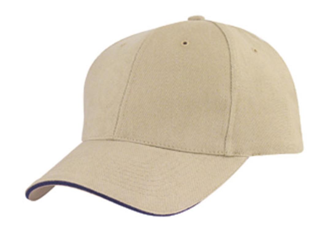 Brushed Cotton Sandwich 6 Panel Low Crown Baseball Hats Caps Plain Two Tone-BLACK / GOLD-