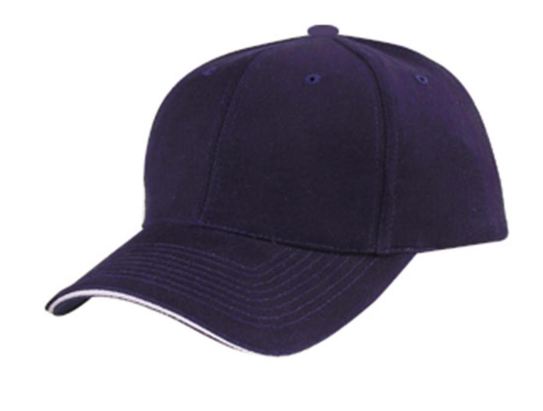 Brushed Cotton Sandwich 6 Panel Low Crown Baseball Hats Caps Plain Two Tone-BLACK / GOLD-