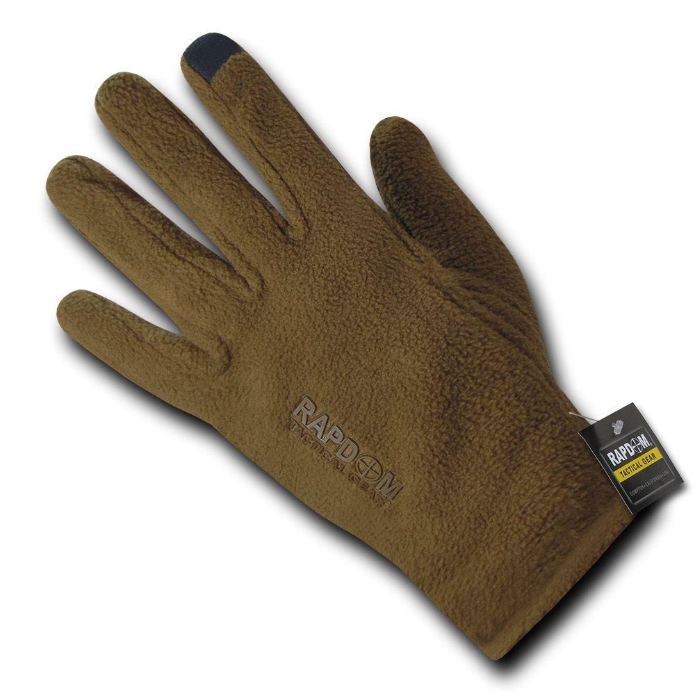 Polar Fleece Winter Thumb Fingertip Touch-Screen Compatible Gloves-Black-Small-