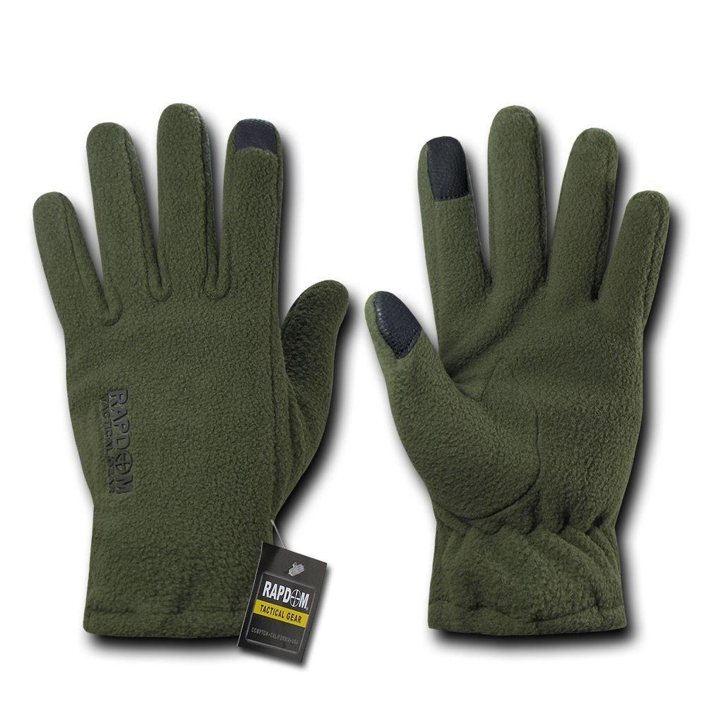 Polar Fleece Winter Thumb Fingertip Touch-Screen Compatible Gloves-Black-Small-