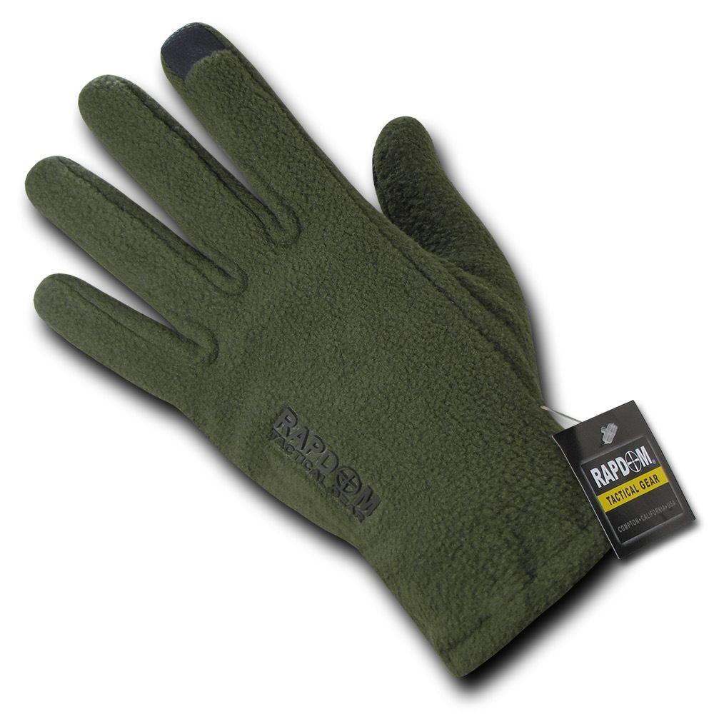 Polar Fleece Winter Thumb Fingertip Touch-Screen Compatible Gloves-Black-Small-