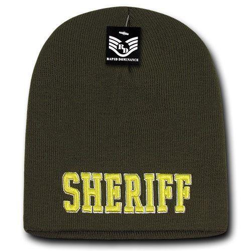Police Fire Dept Security Border Patrol Sheriff Short Beanies Knit Caps Winter-Fire Department - Navy-