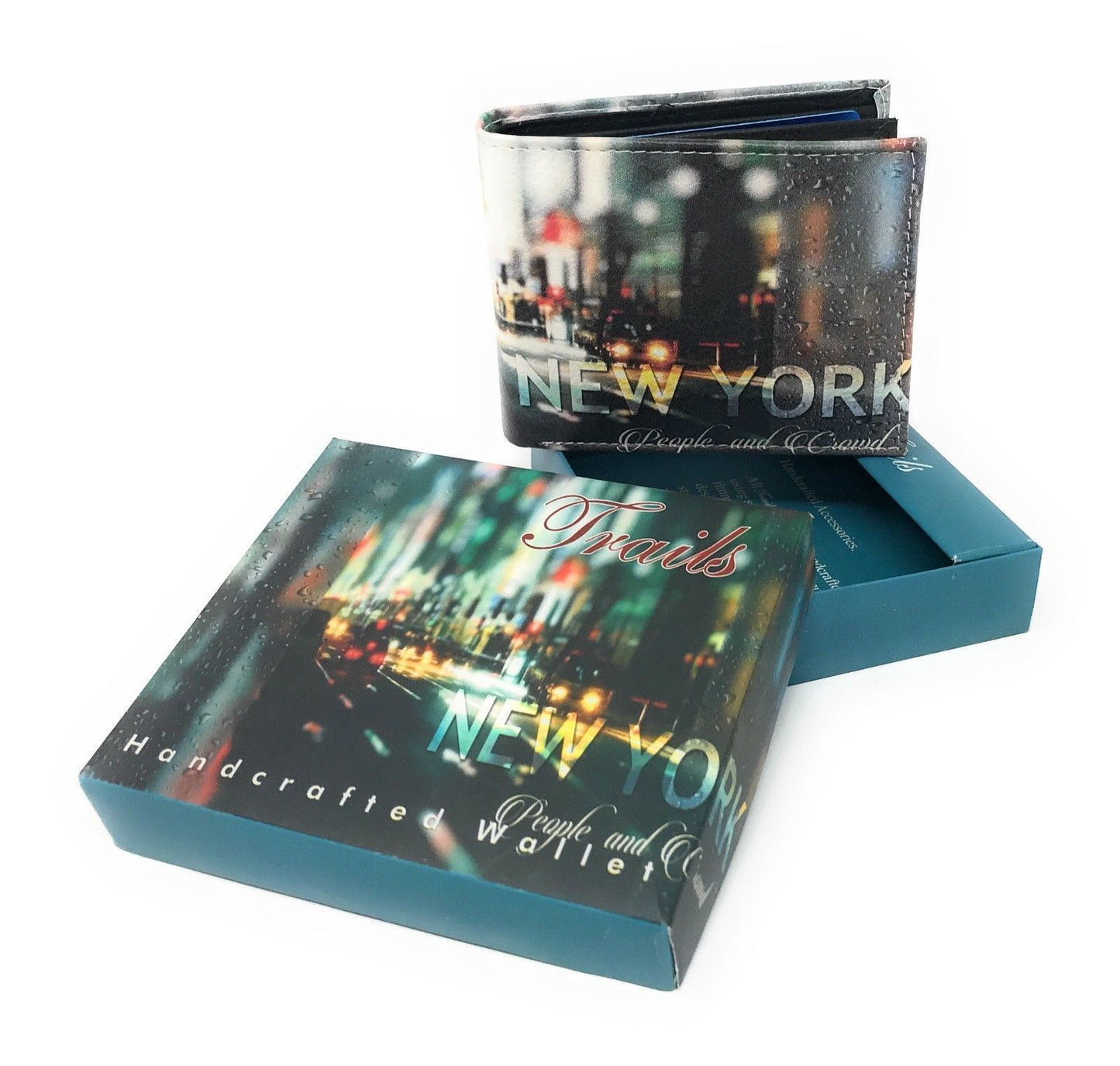 Printed Designs Bifold Wallets In Gift Box Cash Card Id Slots Mens Womens Youth-NEW YORK NIGHT-